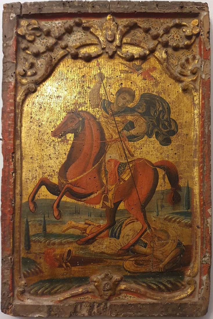 Exceptional Orthodox Melkite Icon of Saint Demetrius from the 17th century and repainted in the 19th (1 of 12)