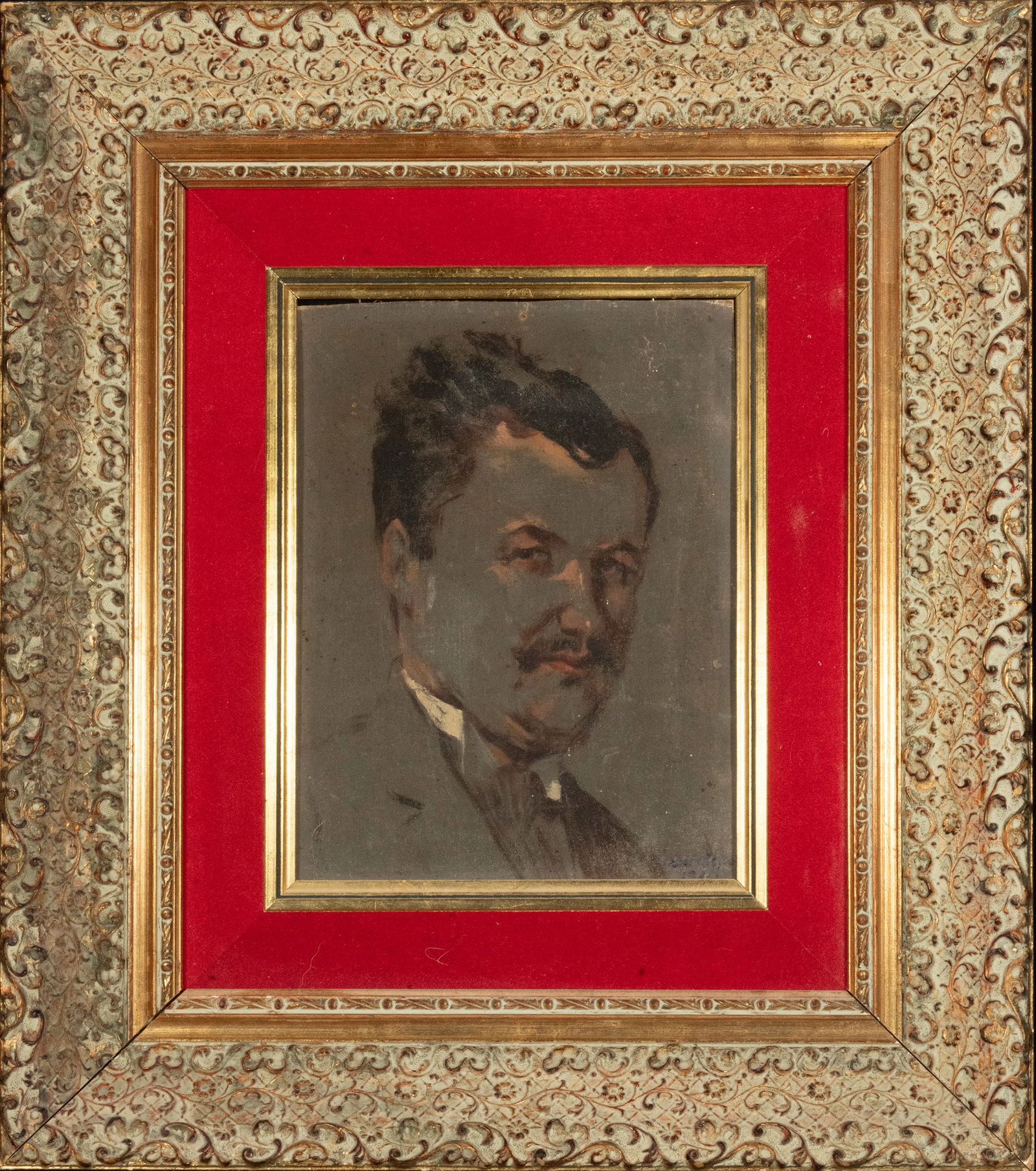 Stefan Dimitrescu, firmado, 20th century Romanian school, portrait of a man, Romania (1 of 4)