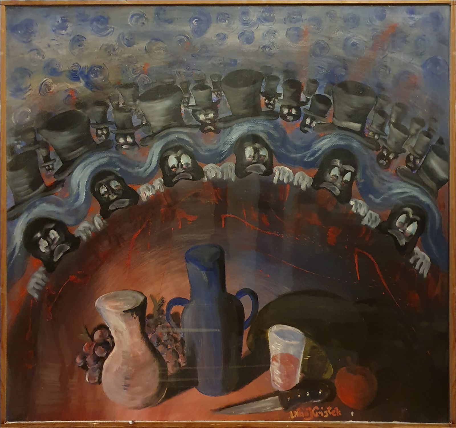 Lubo Kristek (Brno, May 8, 1943) - Large oil painting on board, Czechoslovakia, 20th century (1 of 3)