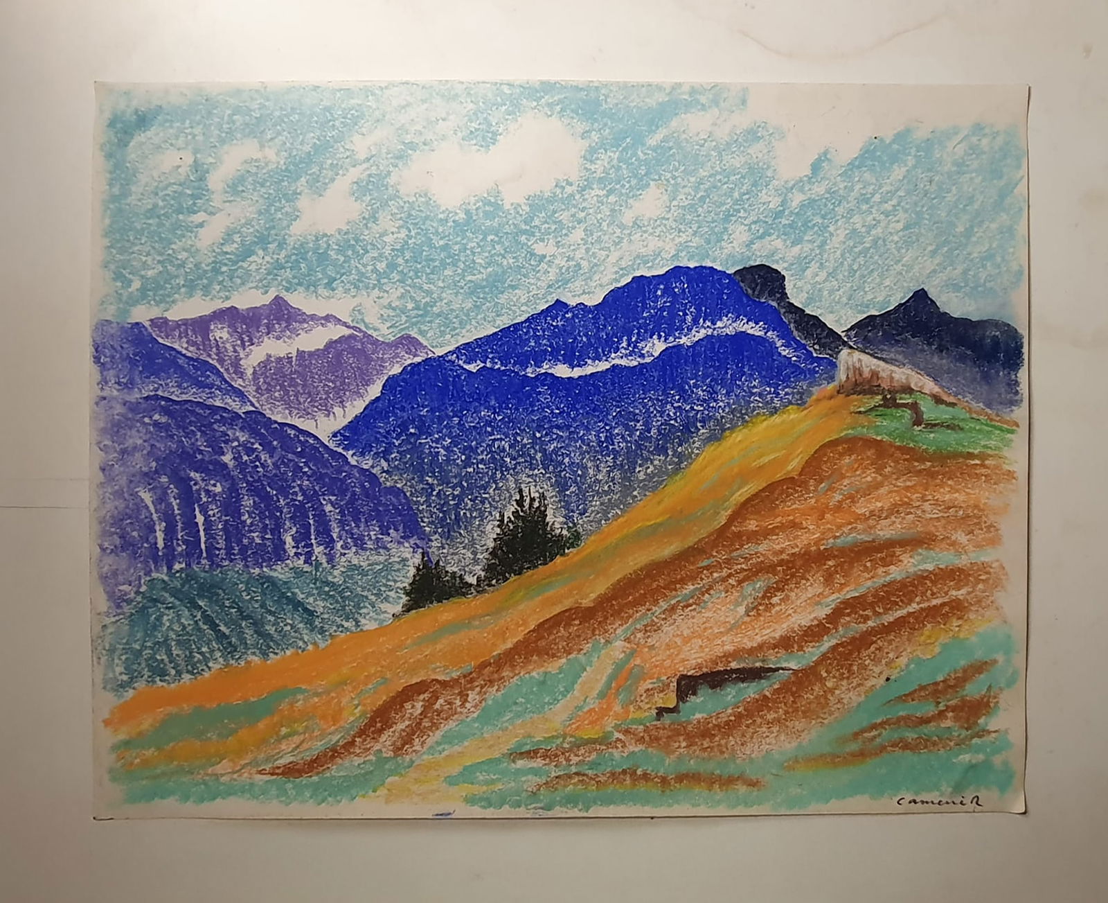 Gouache on Impressionist paper. Signed - 20th century (1 of 4)