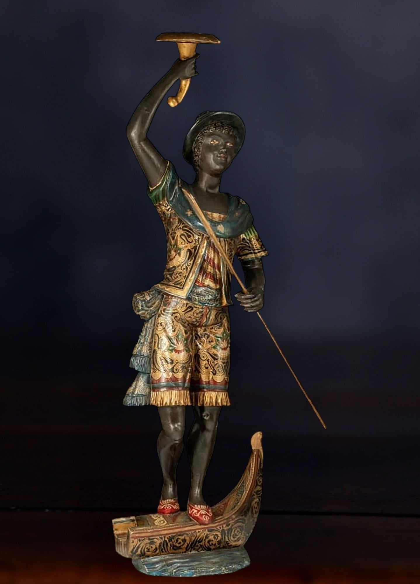 Spectacular Venetian "Moretto" Candle Lamp from the 19th century to the beginning of the 20th (1 of 4)