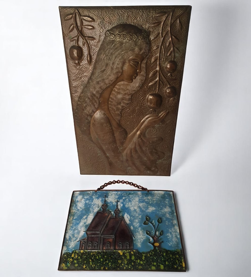 Lot of Russian bronze and enamel reliefs from the early 20th century (1 of 3)