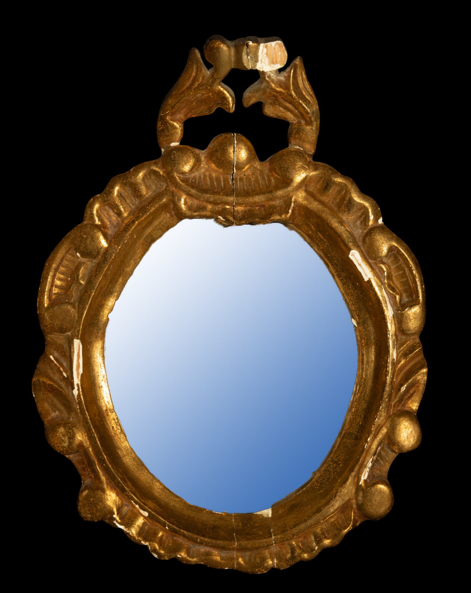 French cornucopia frame with engraving, 19th century: Measurements: 33 x 25 cm