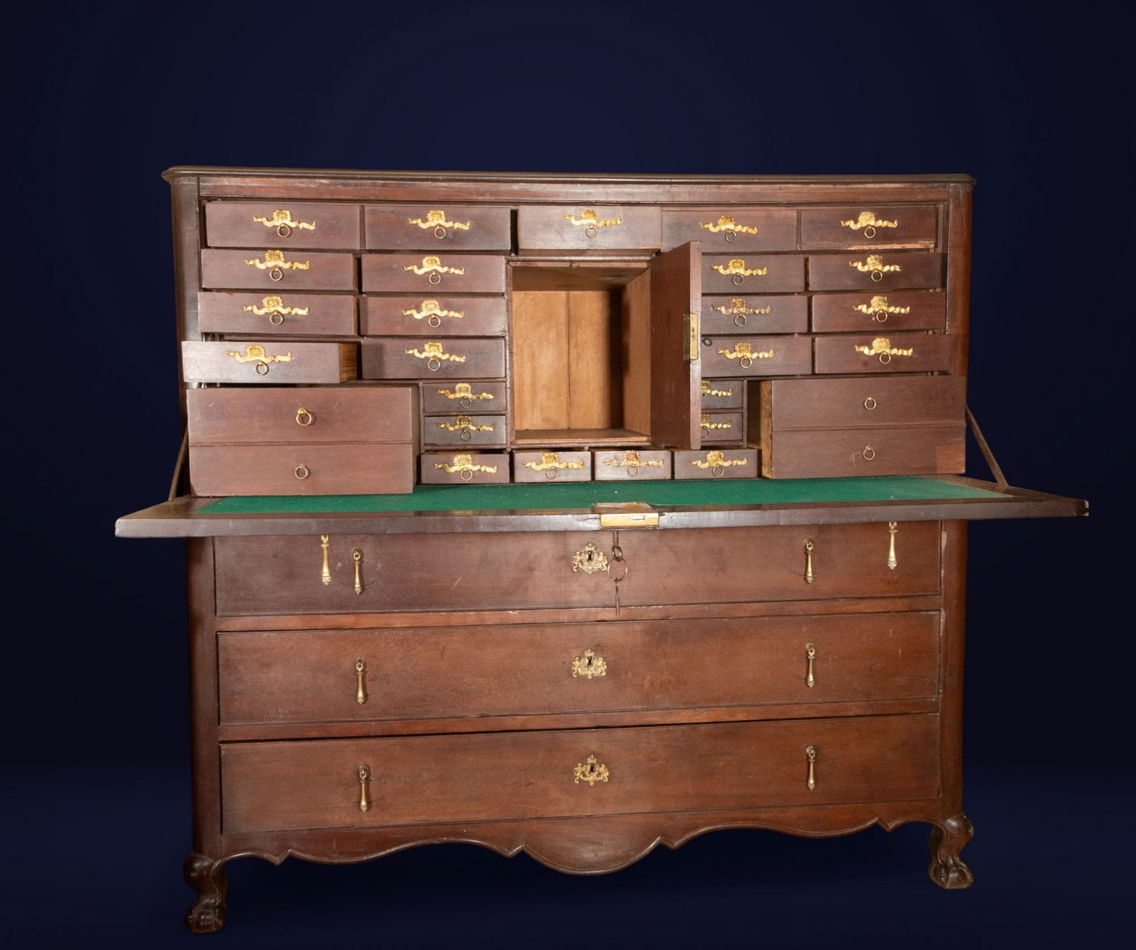 Possibly Portuguese jeweler's rosewood chest of drawers, 18th century (1 of 9)