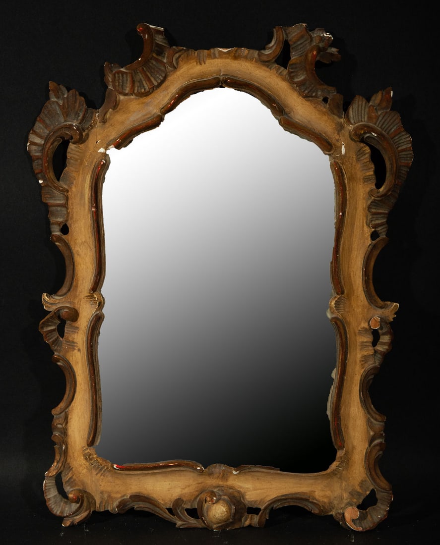 Elizabethan cornucopia in polychrome wood, 19th century: Measurements: 76 x 52 in total, faults. Requires restoration.