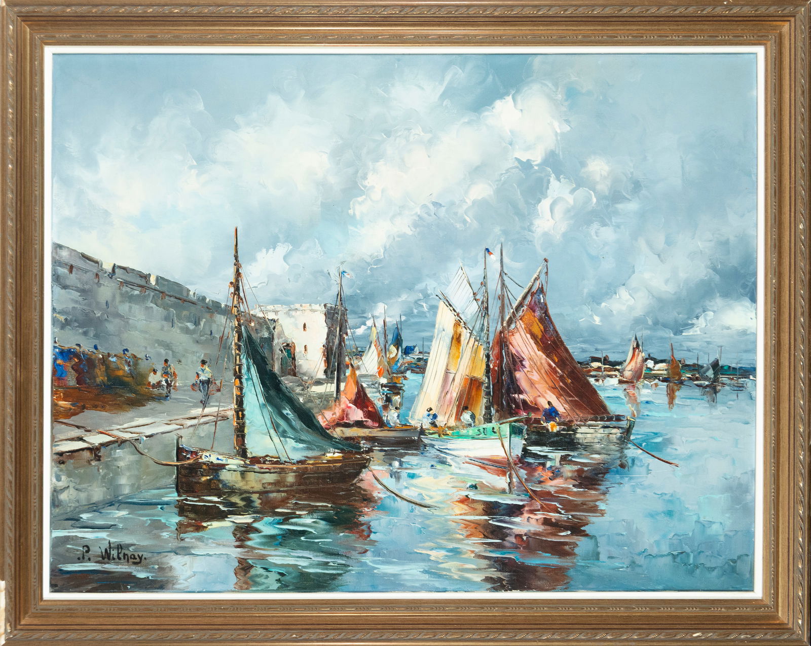 Seascape with sailboats. Mediterranean School. 20th century (1 of 5)