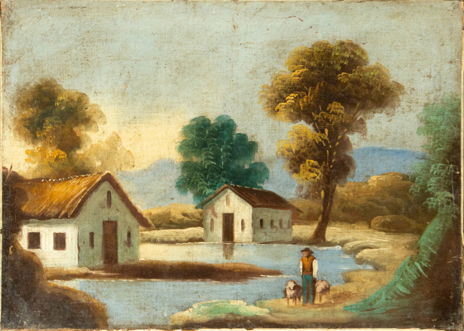Landscape with houses, 19th century Spanish school (1 of 4)