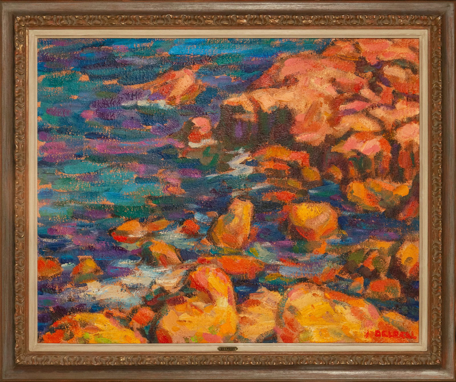 Oil painting canvas landscape signed Rafael Del Real 20th century (1 of 7)