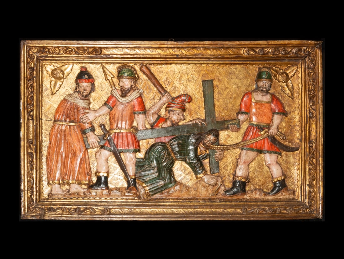 Gothic relief from the late 15th century representing Christ on the way to Calvary, Veneto or (1 of 7)