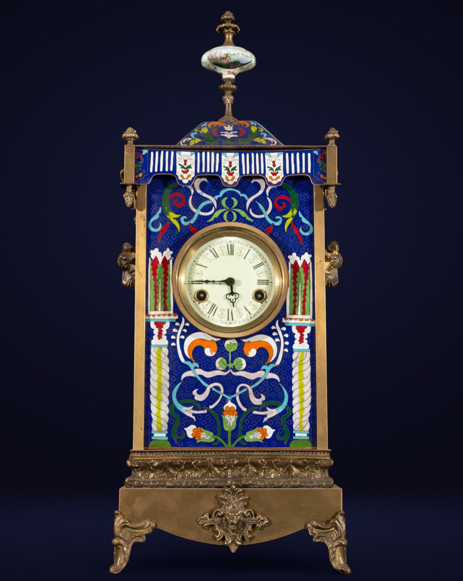 Cloisonné table clock. French School. 19th century. (1 of 6)