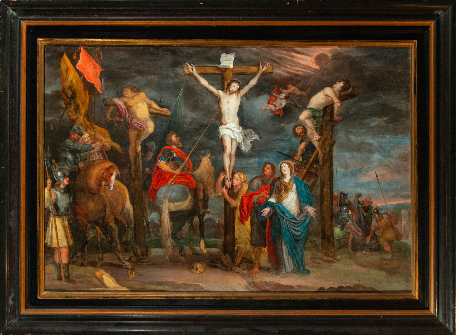 Longinus Spearing Jesus Christ, attributed to Frans Francken III, Flemish school of Antwerp, 17th (1 of 8)
