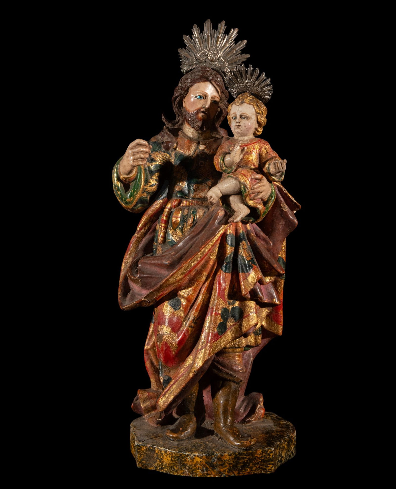 Saint Joseph with Child Jesus, Colonial School, Brazil, Minas Gerais, 18th century, 37 x 17 x 11 cm (1 of 6)