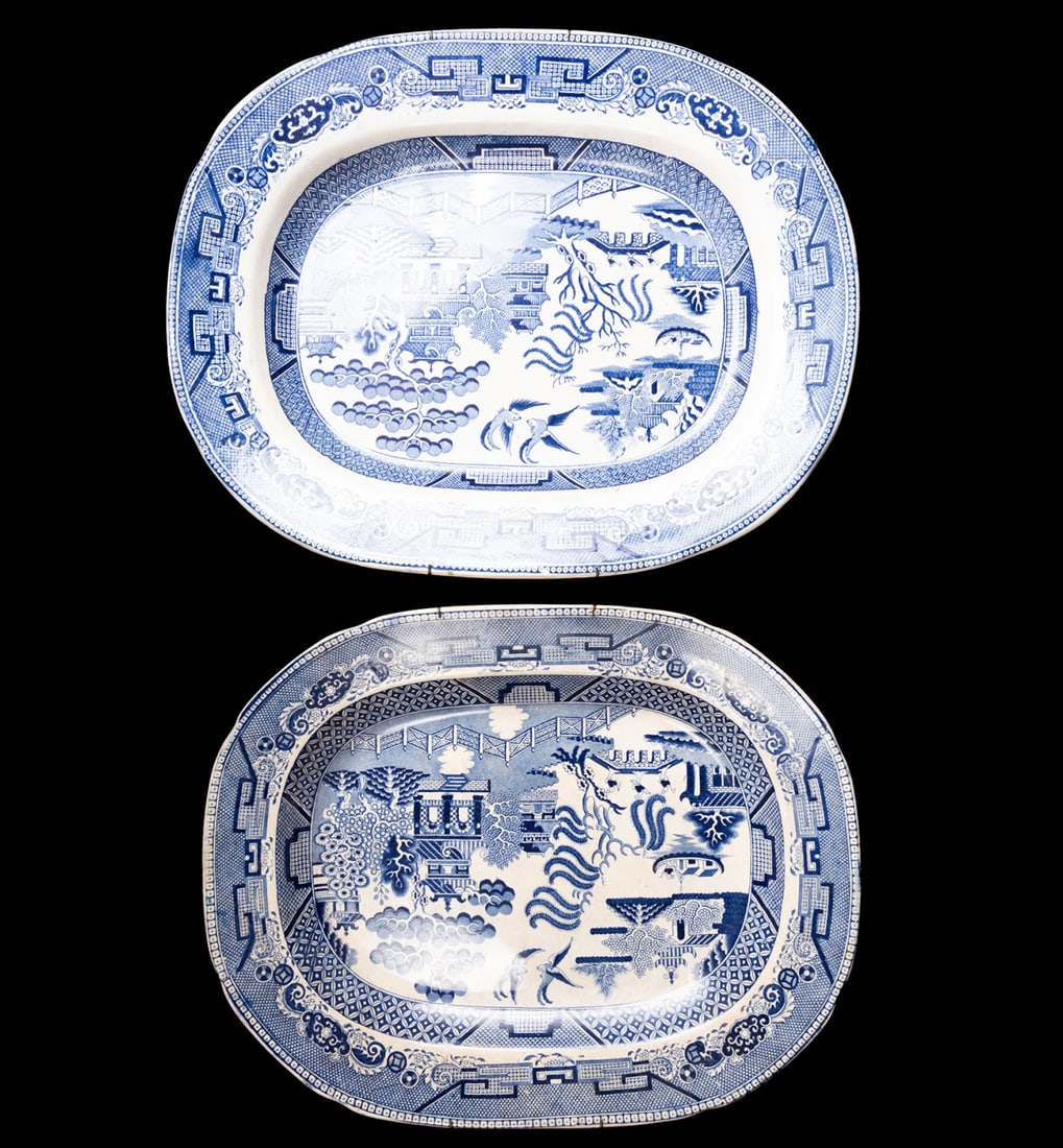 Pair of Trays in English Staffordshire Earthenware, 19th century (1 of 12)