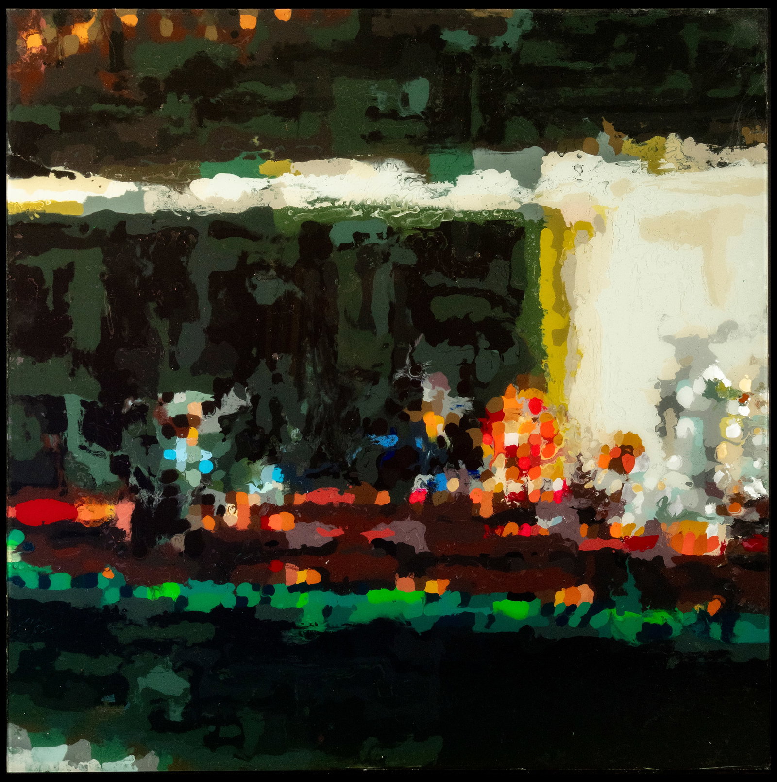 "AT SEA" FABIO CAMAROTTA, 2009: Acrylic and mixed media on methacrylate-coated board. Dimensions: 100 x 100 x 2 cm