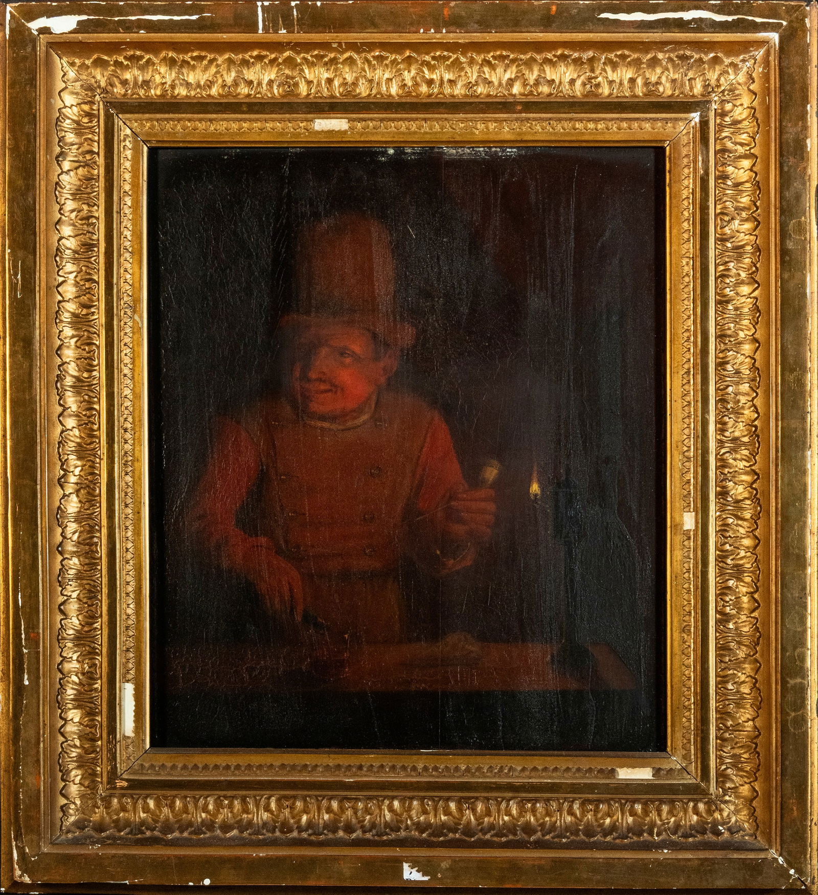 Manner of Gerrit Van Honthorst, signed (Utrecht, 1590-Utrecht, 1656) 17th Century - Oil on panel (1 of 8)