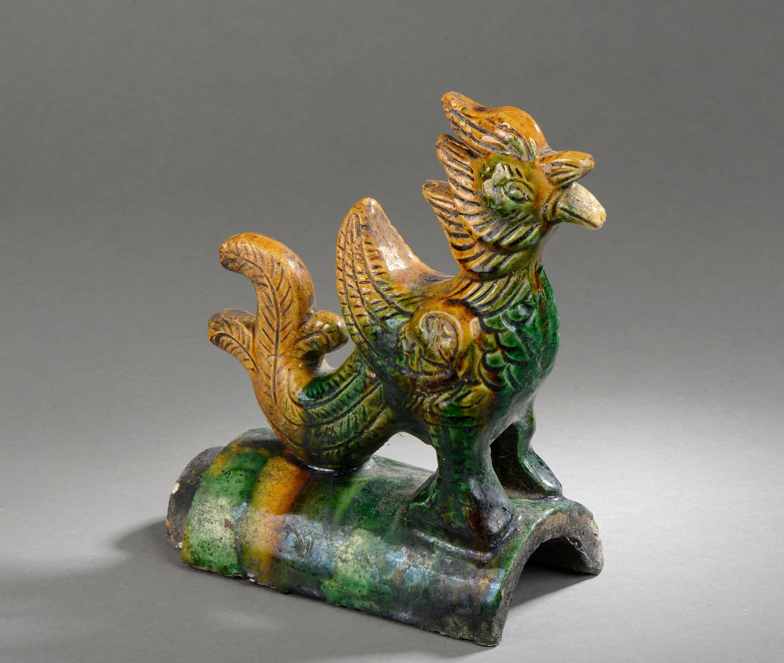 Ridge tile with phoenix, China, Qing Dynasty, 19th century (1 of 1)
