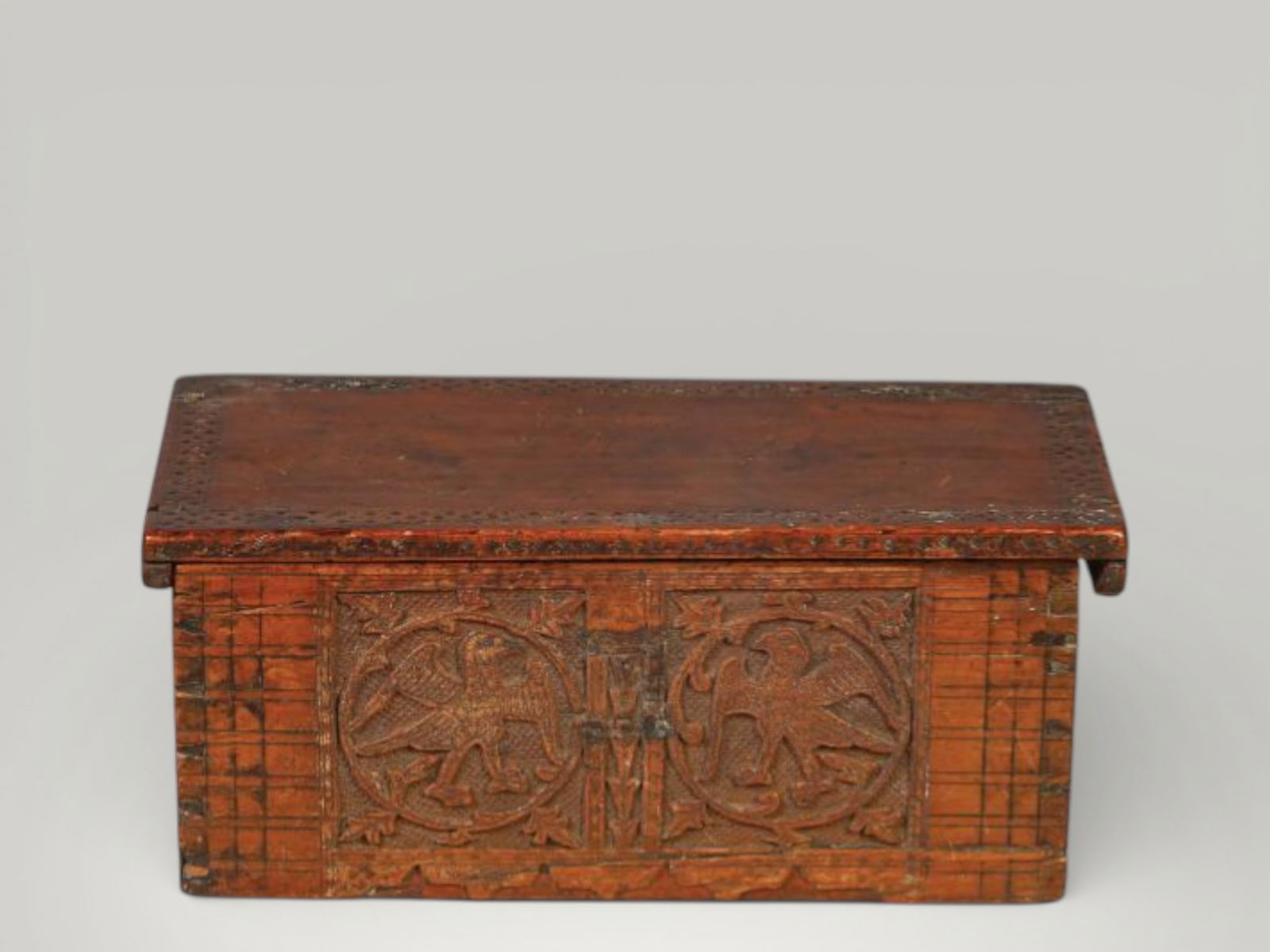 Chest with eagles and symbols of the evangelist Saint John, Hispanic School, 15th Century (1 of 4)