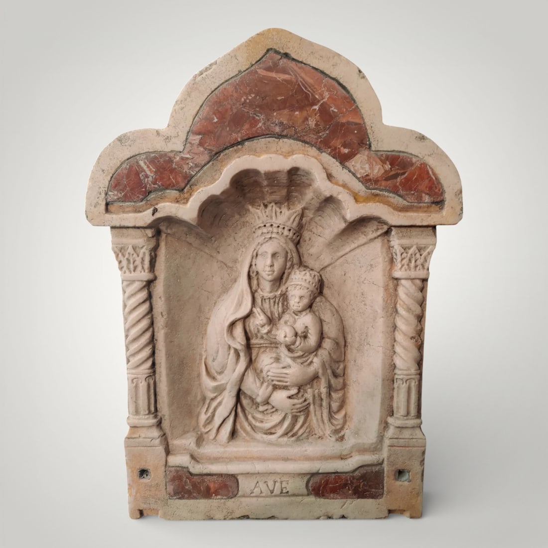 Marble bas-relief depicting the Virgin and Child, Italy, 20th century (1 of 6)