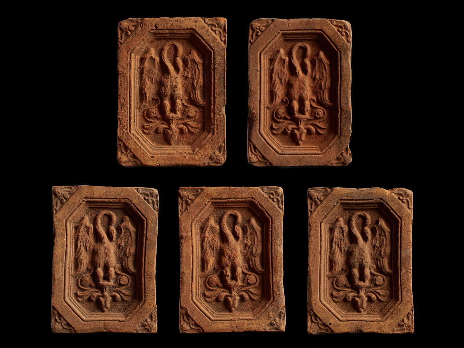 Set of five fireplace tiles, 20th century (1 of 1)