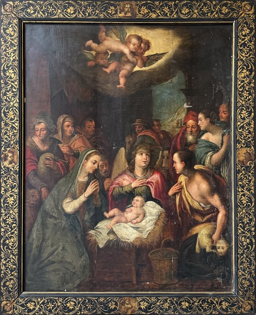 Circle of Ambrosius Francken (1544–1618) - The Adoration of the Shepherds, Flemish School of the (1 of 8)