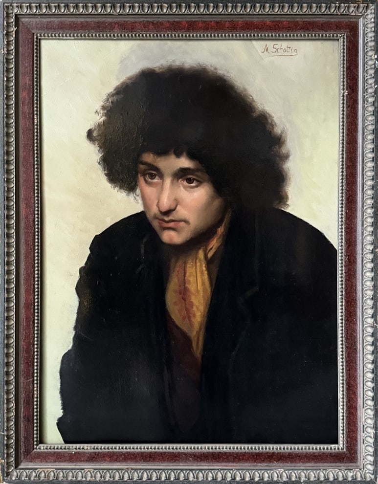 19th Century French School - Portrait of a Girl (signed Marie Schottin) (1 of 6)