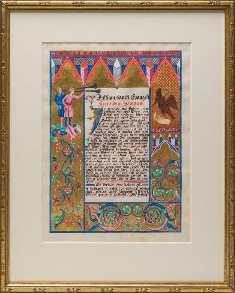 Neo-Gothic illumination on paper, 19th-20th century (1 of 4)