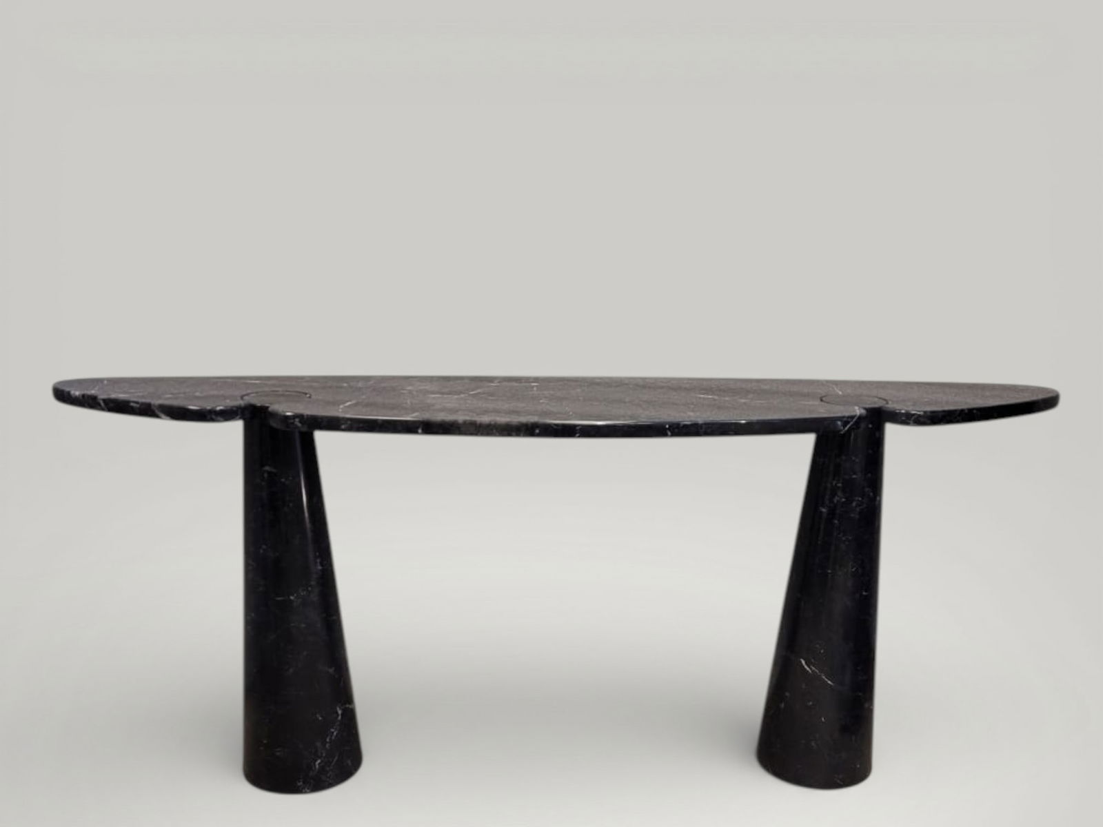 Vintage Italian console table in black Marquina marble by Angelo Mangiarotti, 1970s (1 of 2)