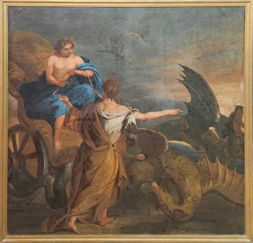 Monumental painting of the god Saturn on canvas, 18th-19th century, French school (1 of 11)