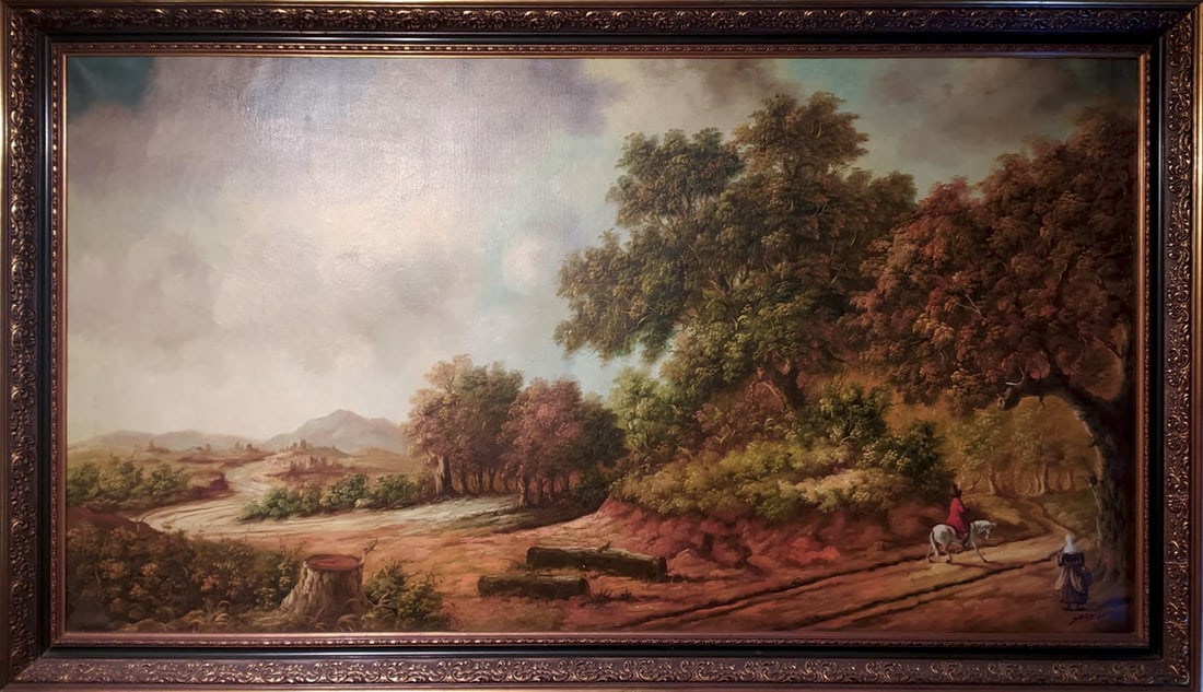 Large Landscape, Spanish school, signed Garzón (1 of 5)