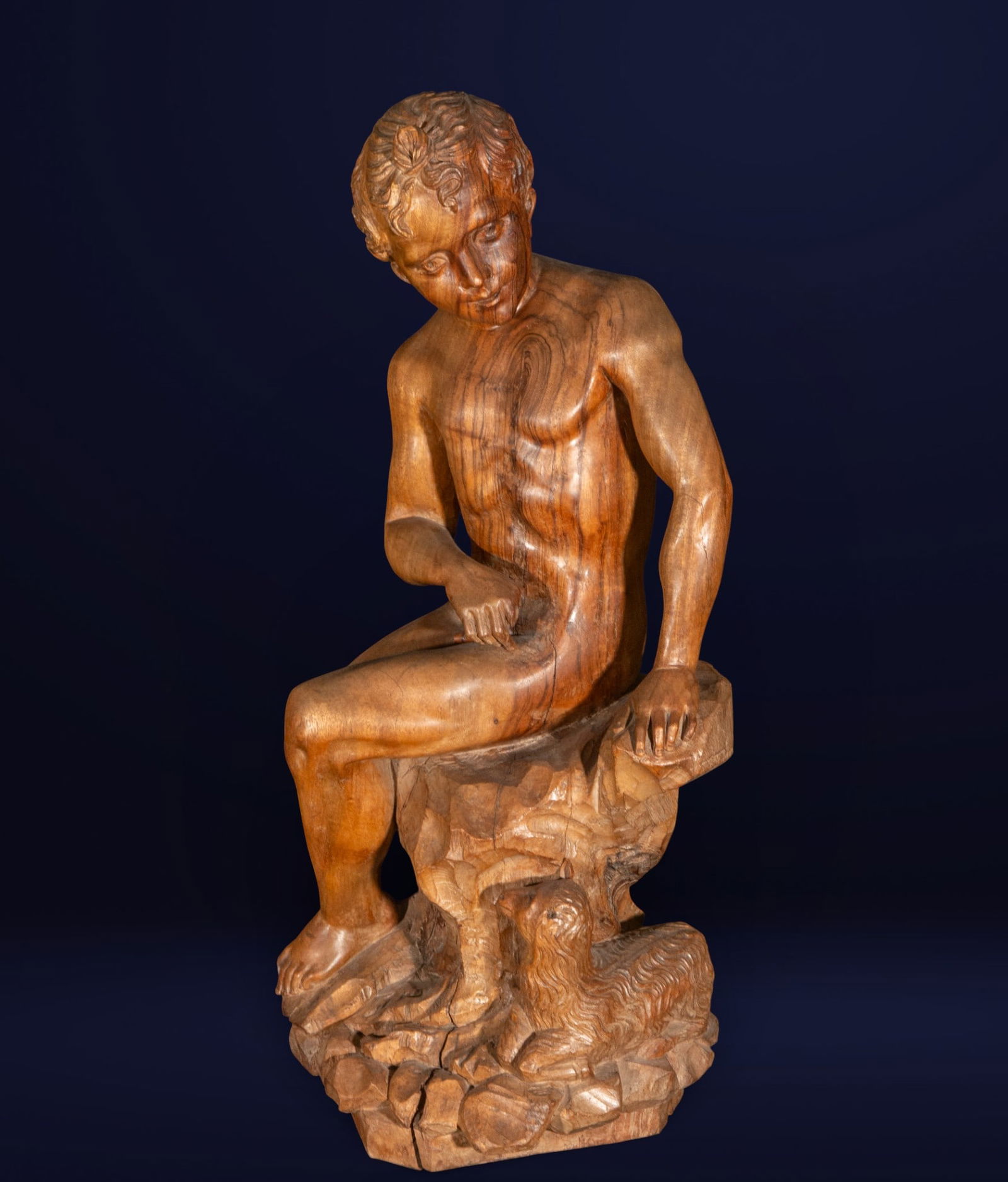 Saint John in natural wood, 18th century - Southern Italy (1 of 6)