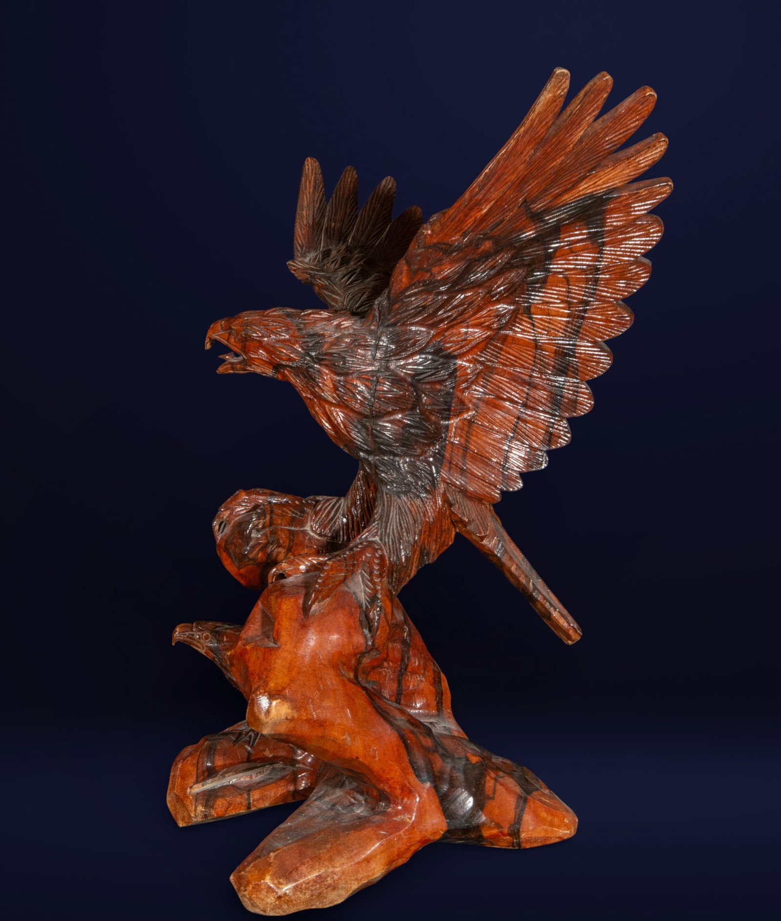 Large Imperial Eagle in wood, 20th century (1 of 7)