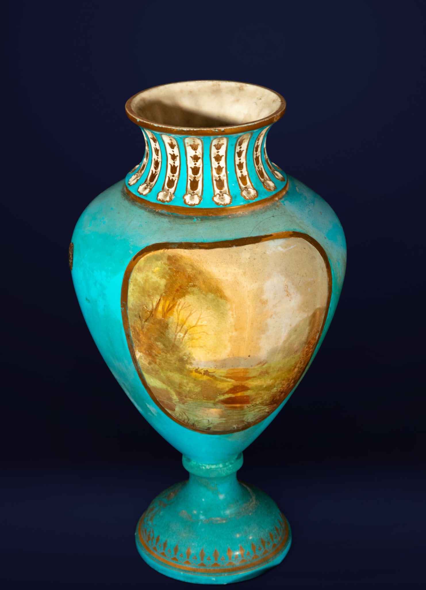 Sèvres vase with landscape. French school. 19th century. (1 of 4)