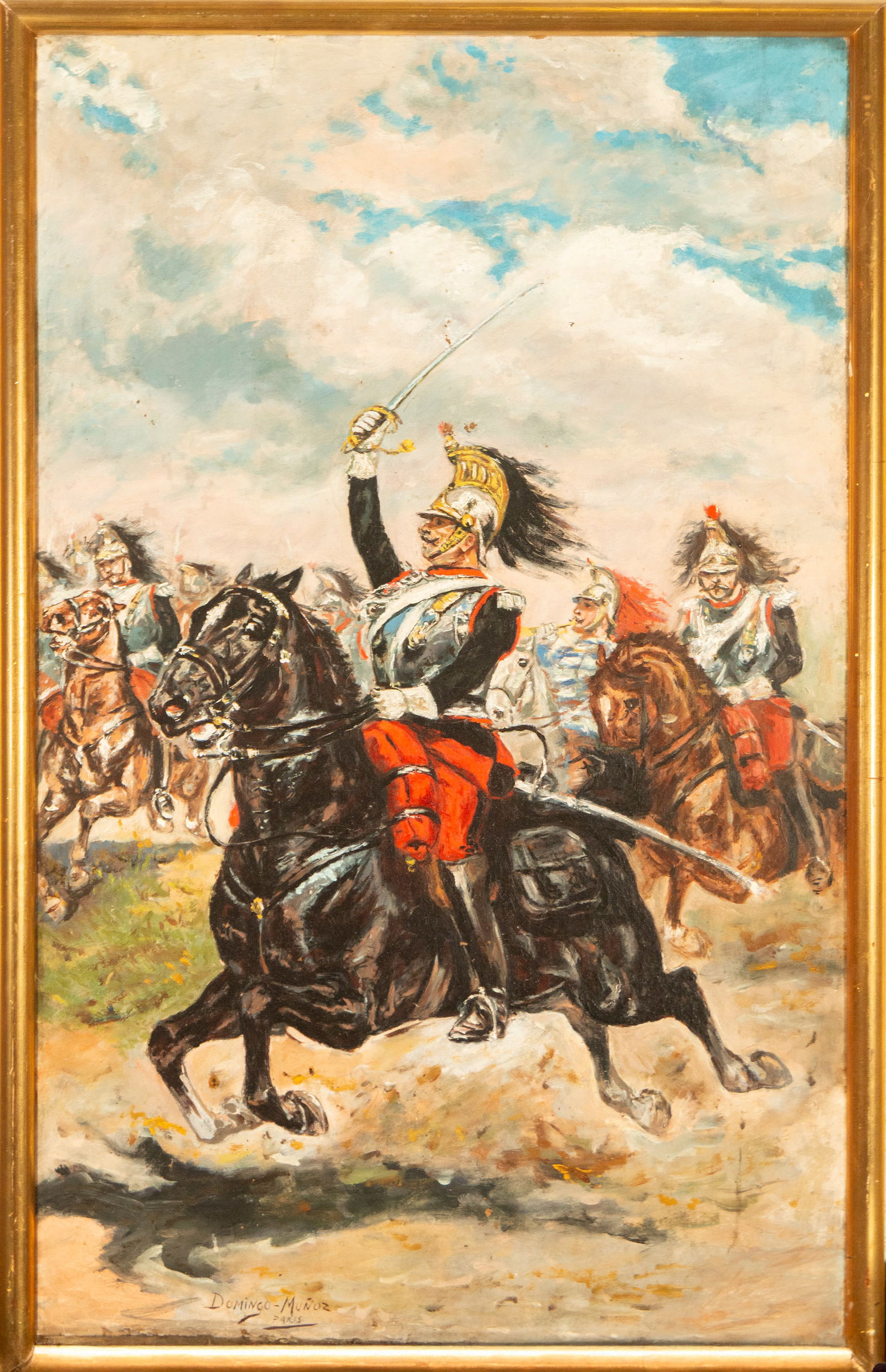 Cavalry Charge. Signed Domingo Muñoz. Spanish School. 20th Century. (1 of 5)