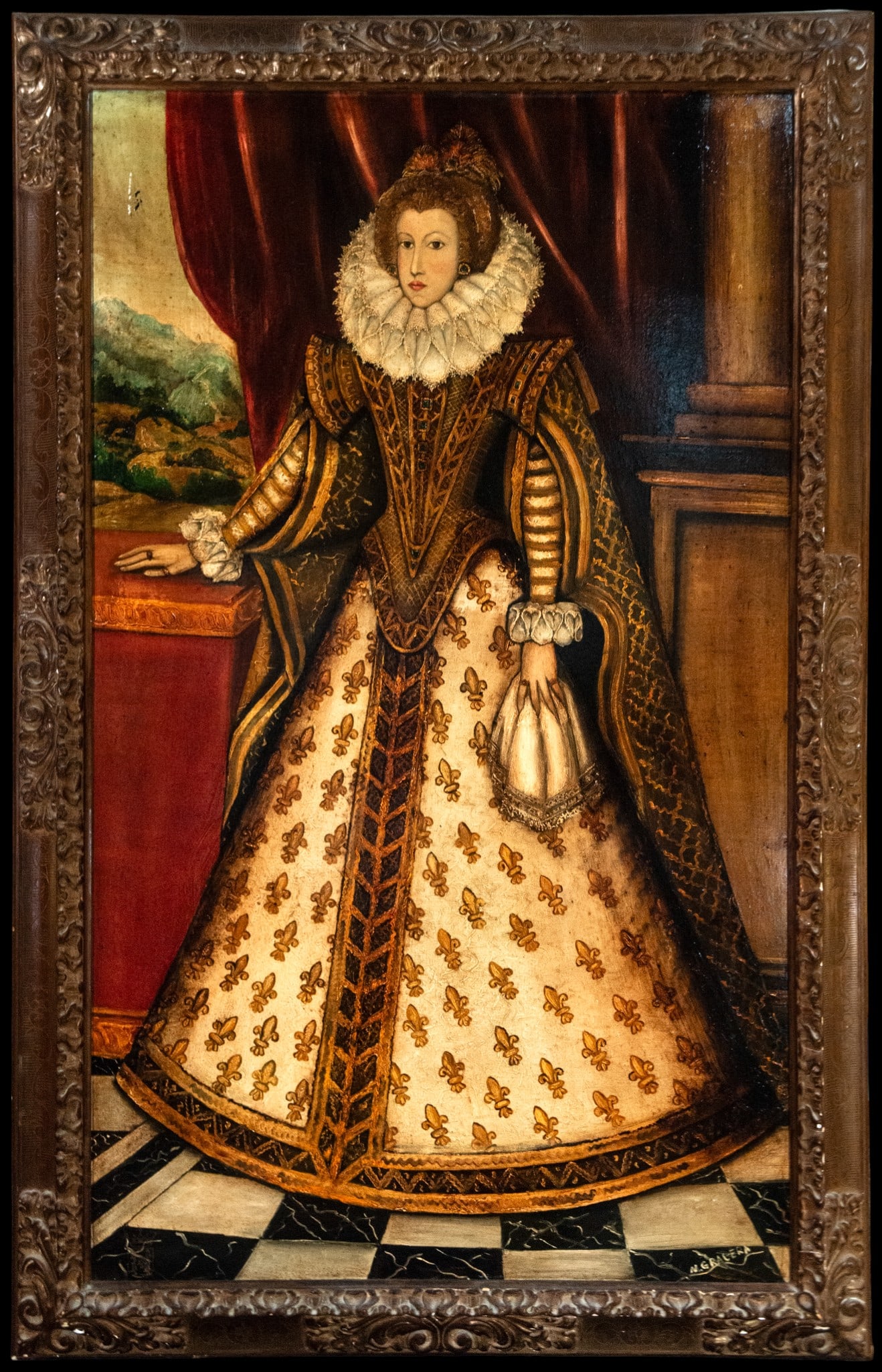 Portrait of a court lady, Spanish School, 20th century (1 of 10)