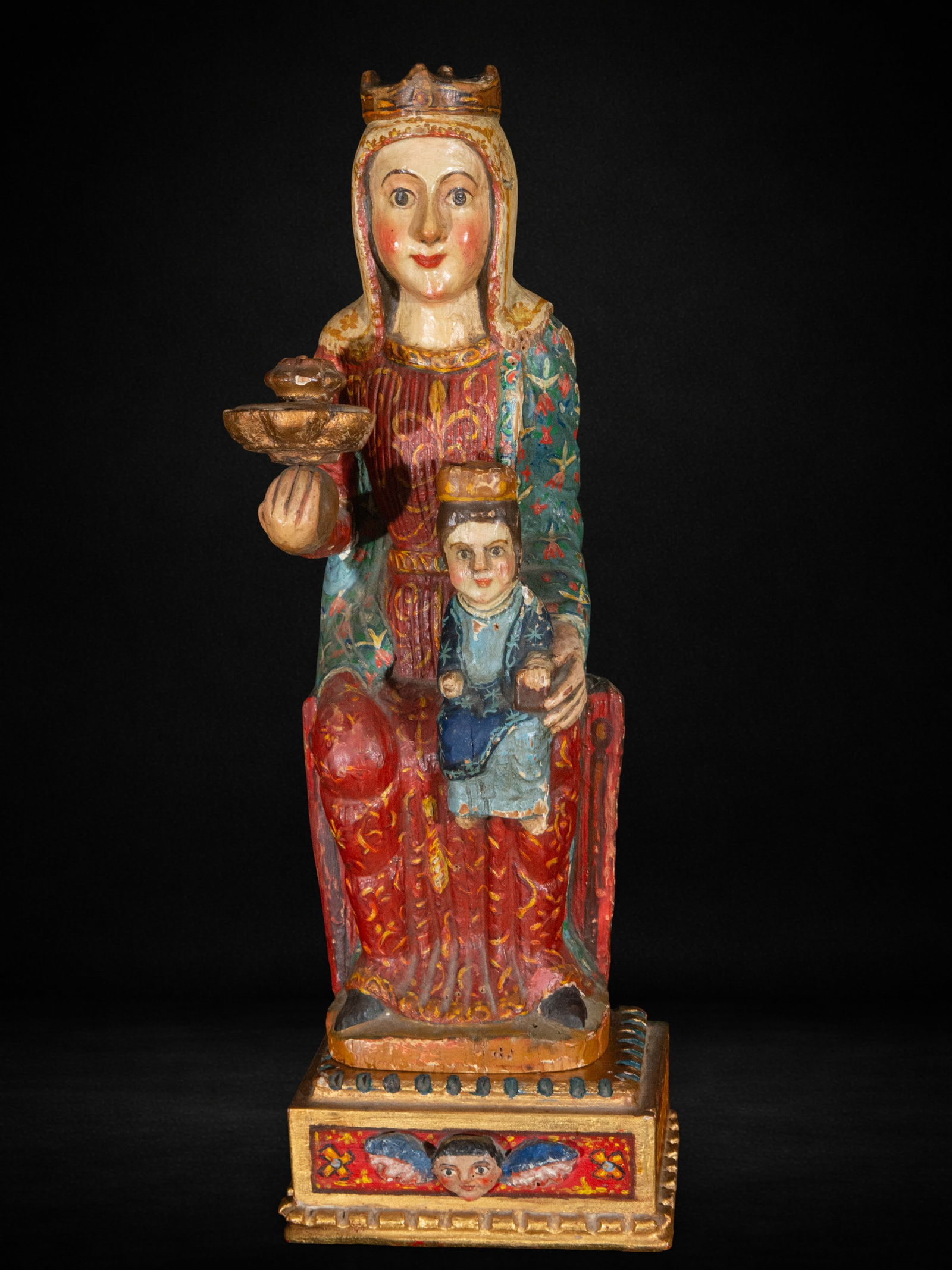 Seated Virgin, Neo-Romanesque style, First half of the 20th century (1 of 6)