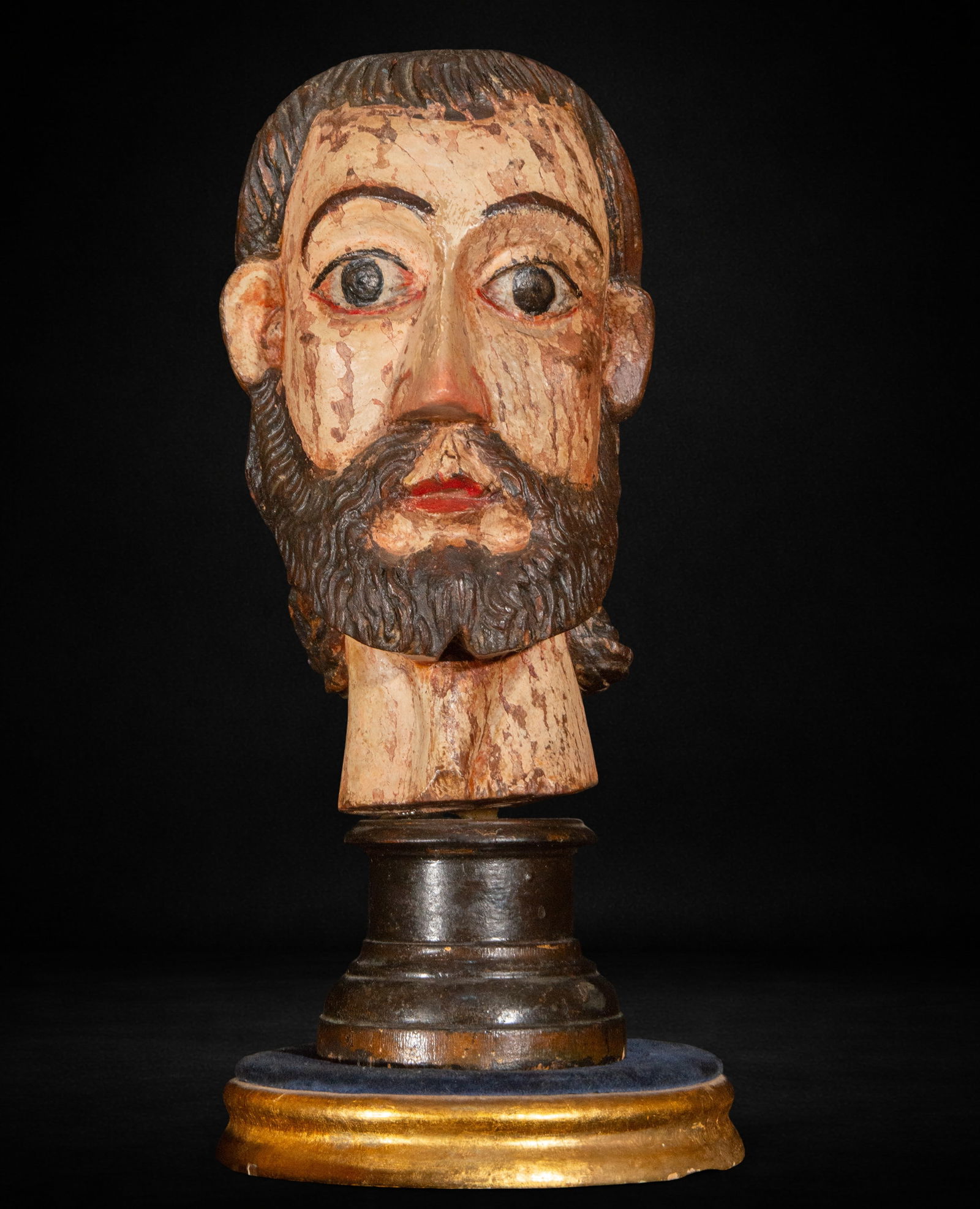 Saint's head, Mexican School, 16th century (1 of 6)