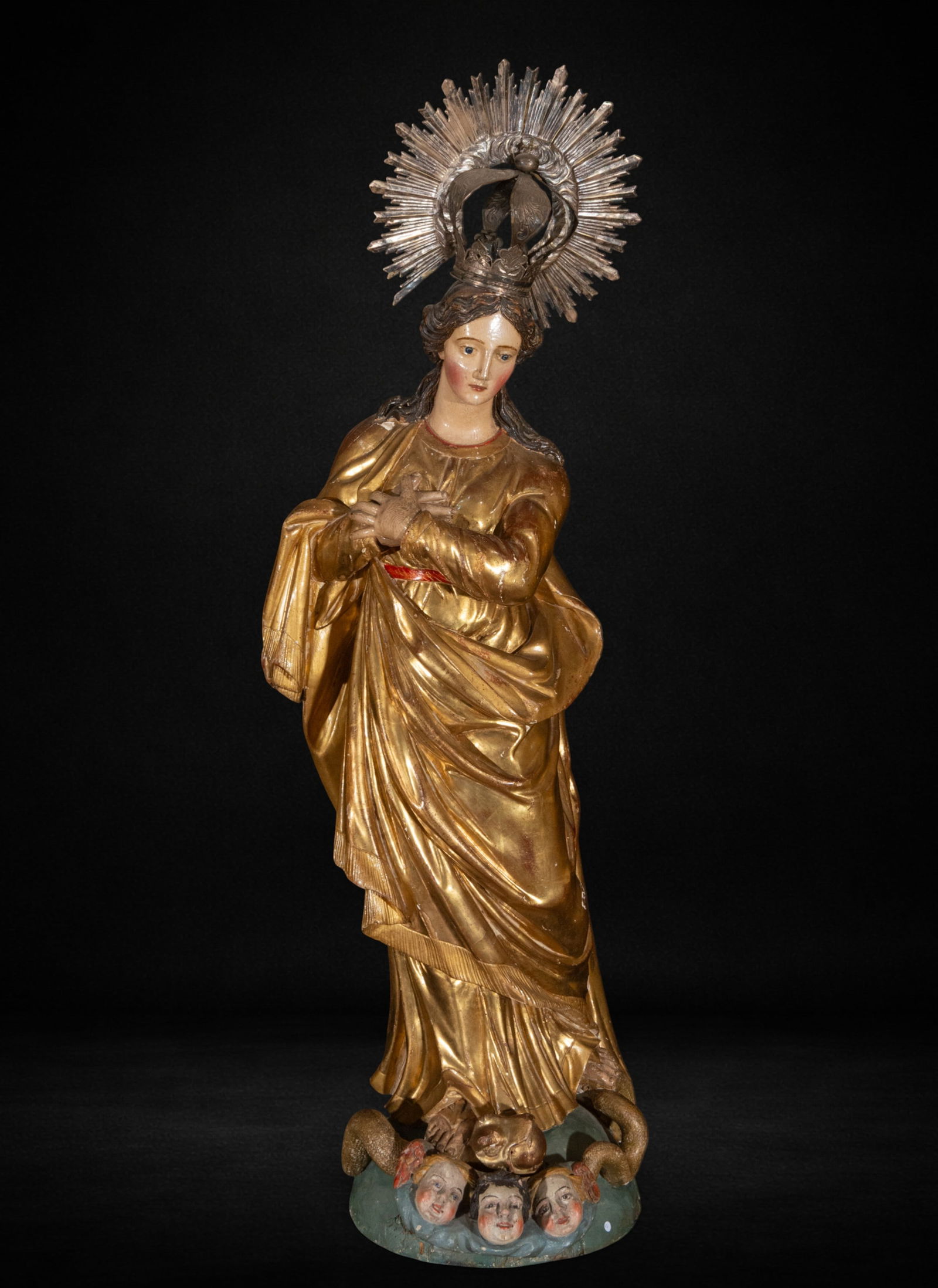 Immaculate Virgin of the 17th Century: Measurements 117 cm x 30 cm x 26 cm