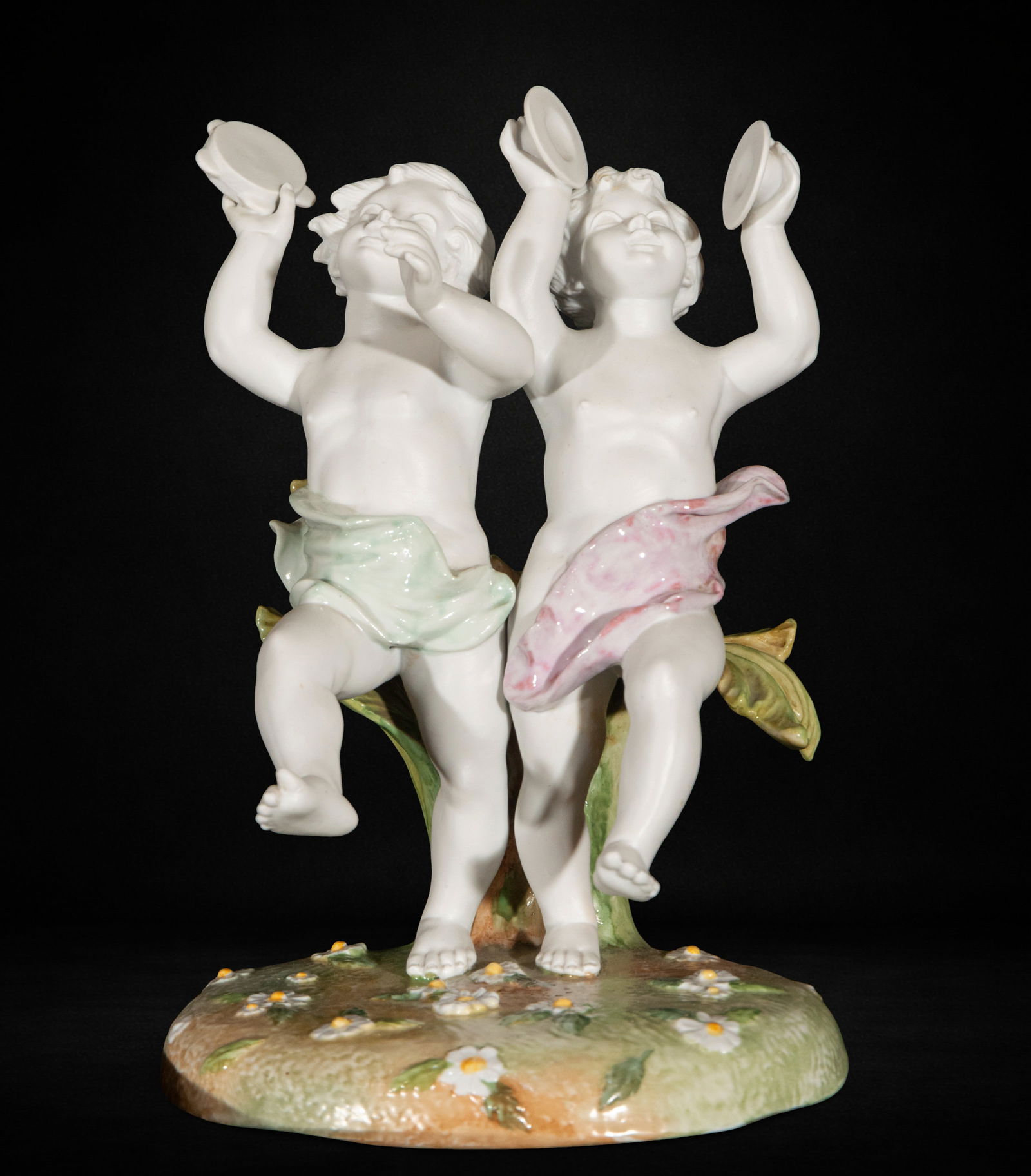 Group of two children playing cymbals and dancing (1 of 5)