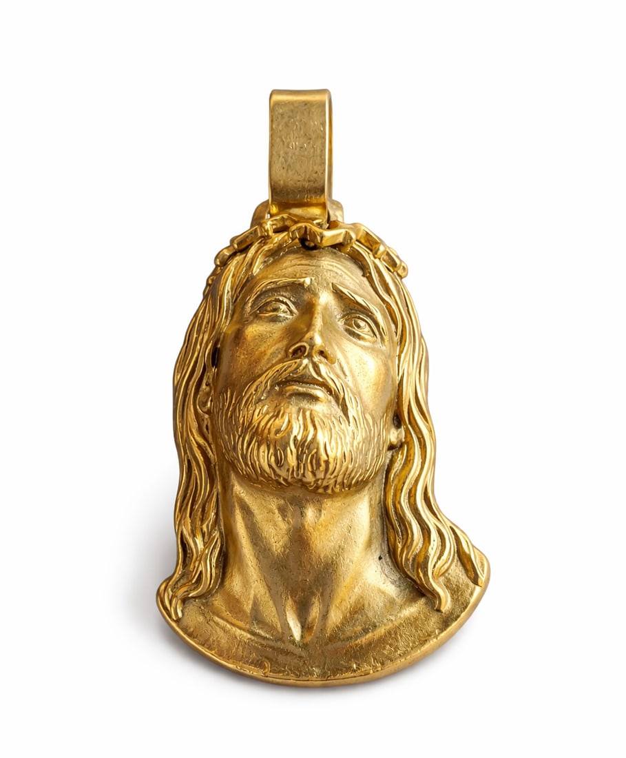 BEAUTIFUL LORD CHRIST 18K GOLD 8.4G PENDANT (1 of 2)