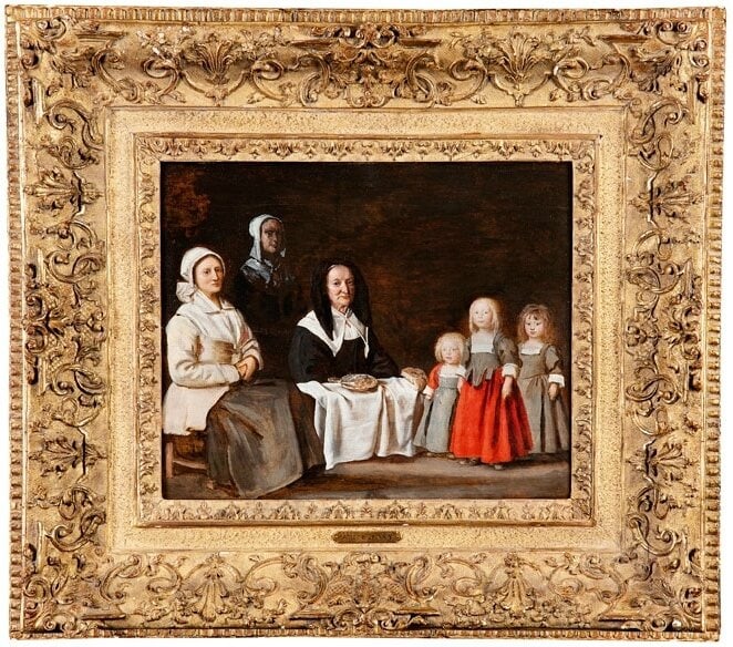 ANTOINE LE NAIN (Laon, c. 1588 – Paris, 1648) - Three Women with Three Children (c. 1640) (1 of 2)