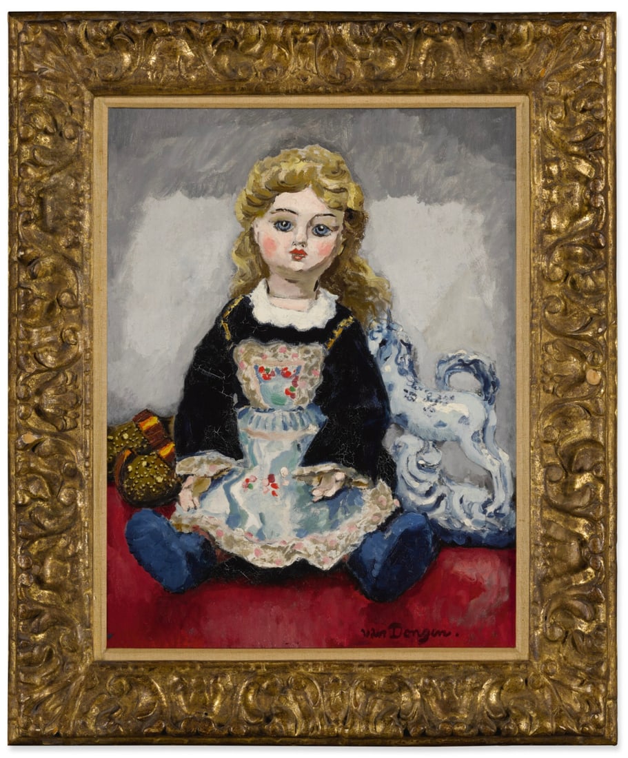 KEES VAN DONGEN (Rotterdam, 1877 – Monaco, 1968) - Still Life with Doll (1908): Oil on canvas. Dimensions: 61 x 46 cm. Signed in the lower right corner “Van Dongen” and inscribed “Margoden” on the reverse. The work will be included in the digital Van Dongen Catalo