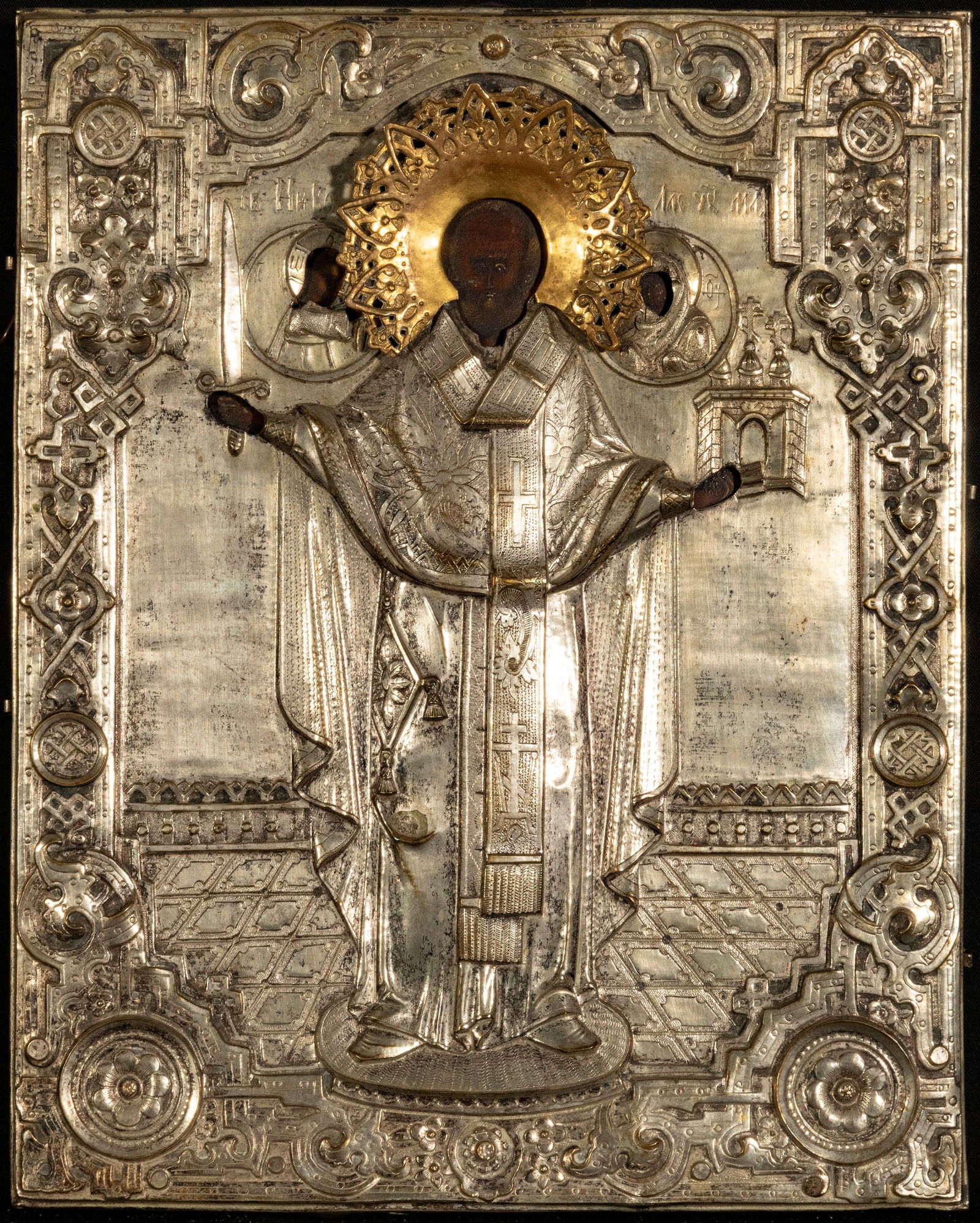 Exceptional Antique Orthodox Icon of Saint Paul from the 18th Century: With a silver outer case. Dimensions: 28.5 x 22 cm