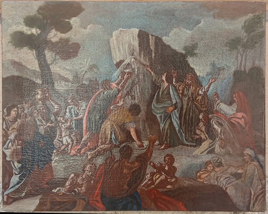 ANGELO SOLIMENA (Canale di Serino, 1629 – Nocera Inferiore, 1716) Attributed - Moses makes water (1 of 5)