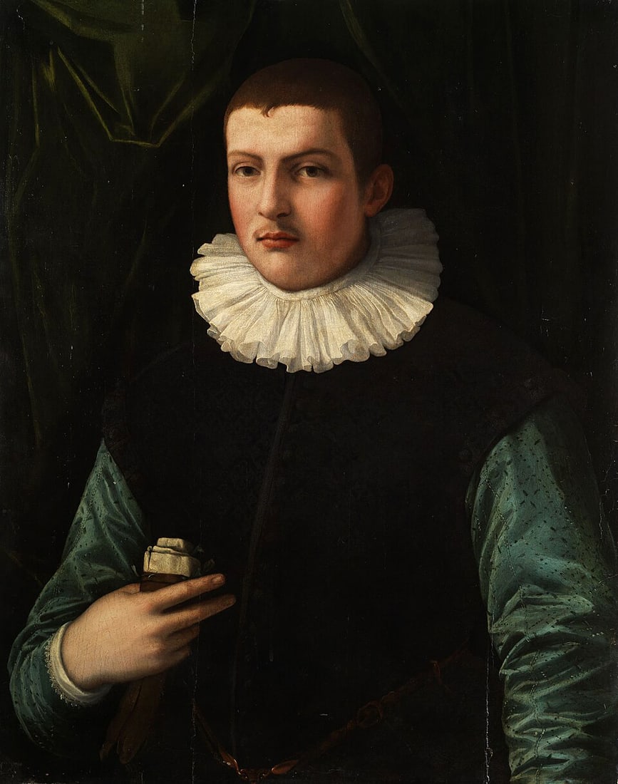 FRANCESCO TRABALLESI (Florence, 1541 – Mantua, 1588) - Ritratto di giovane con i guanti (1 of 4)