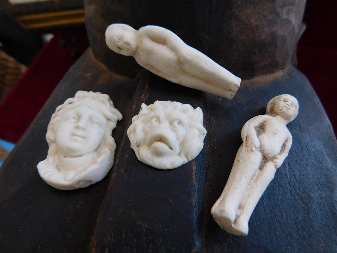 Group of 4 antique German biscuit porcelain figures (1 of 5)