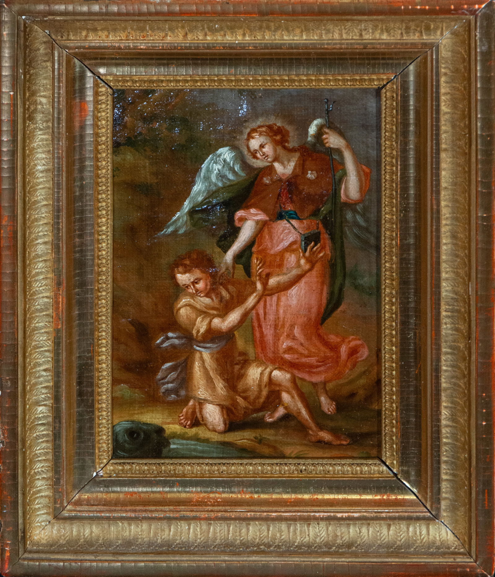 Guardian angel with a soul, Spanish school, 18th century (1 of 4)