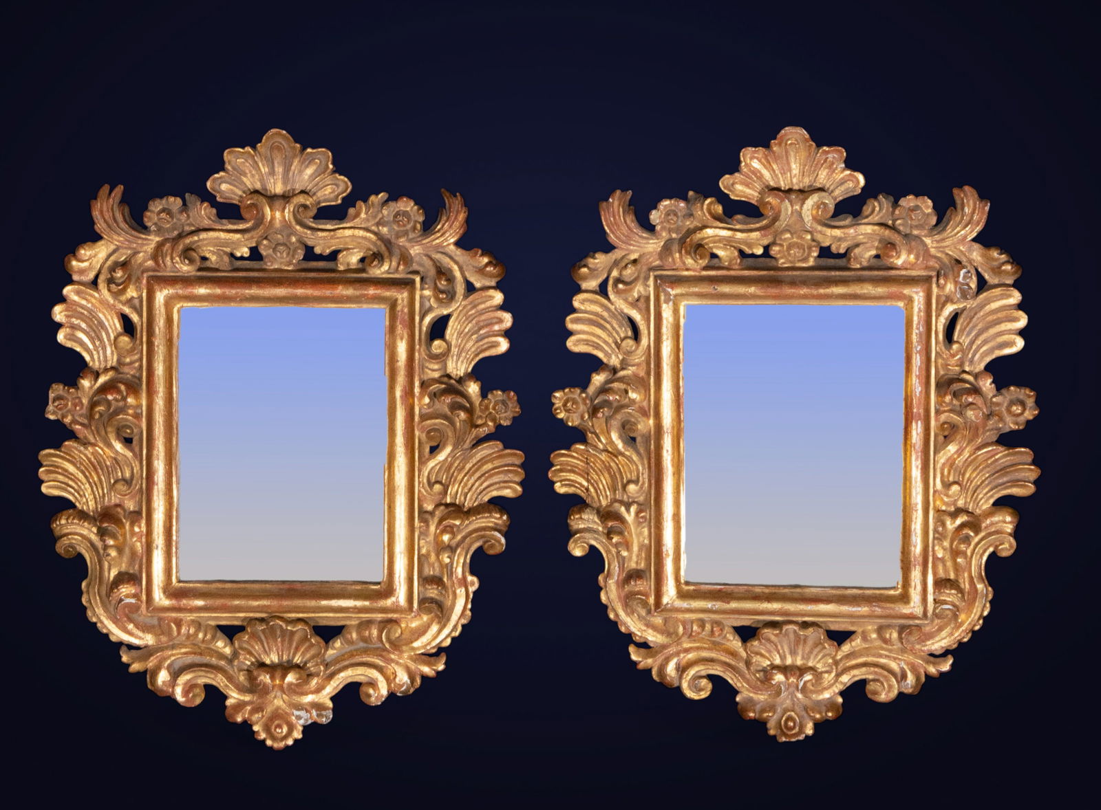 Pair of Baroque mirrors, European school, 18th century (1 of 6)