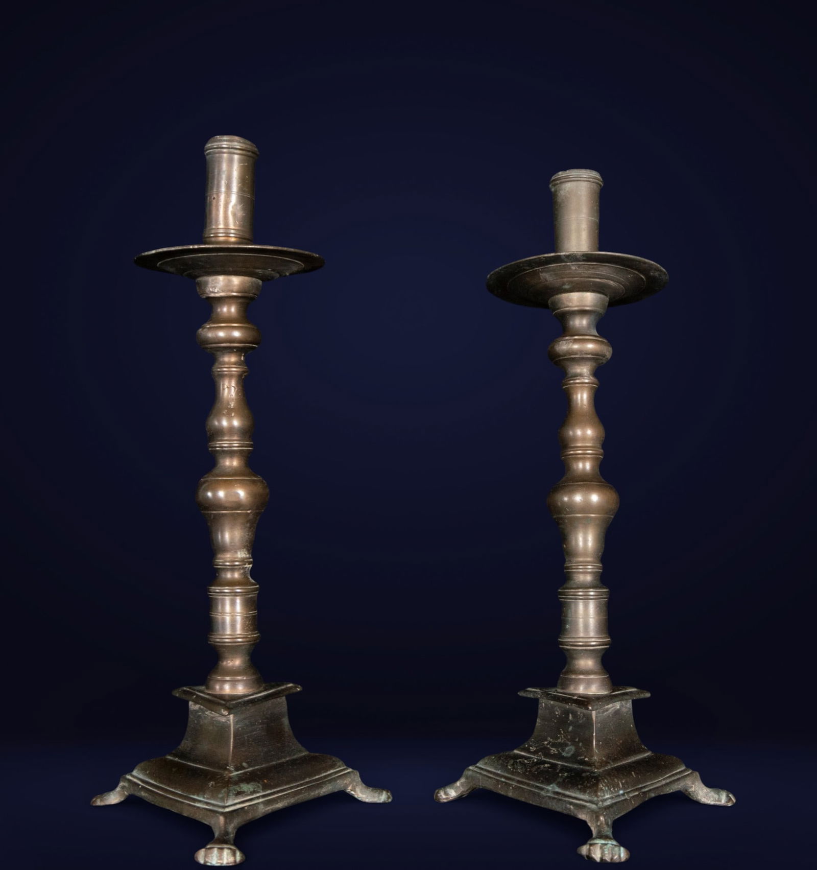 Pair of German candlesticks, 17th-18th century (1 of 5)