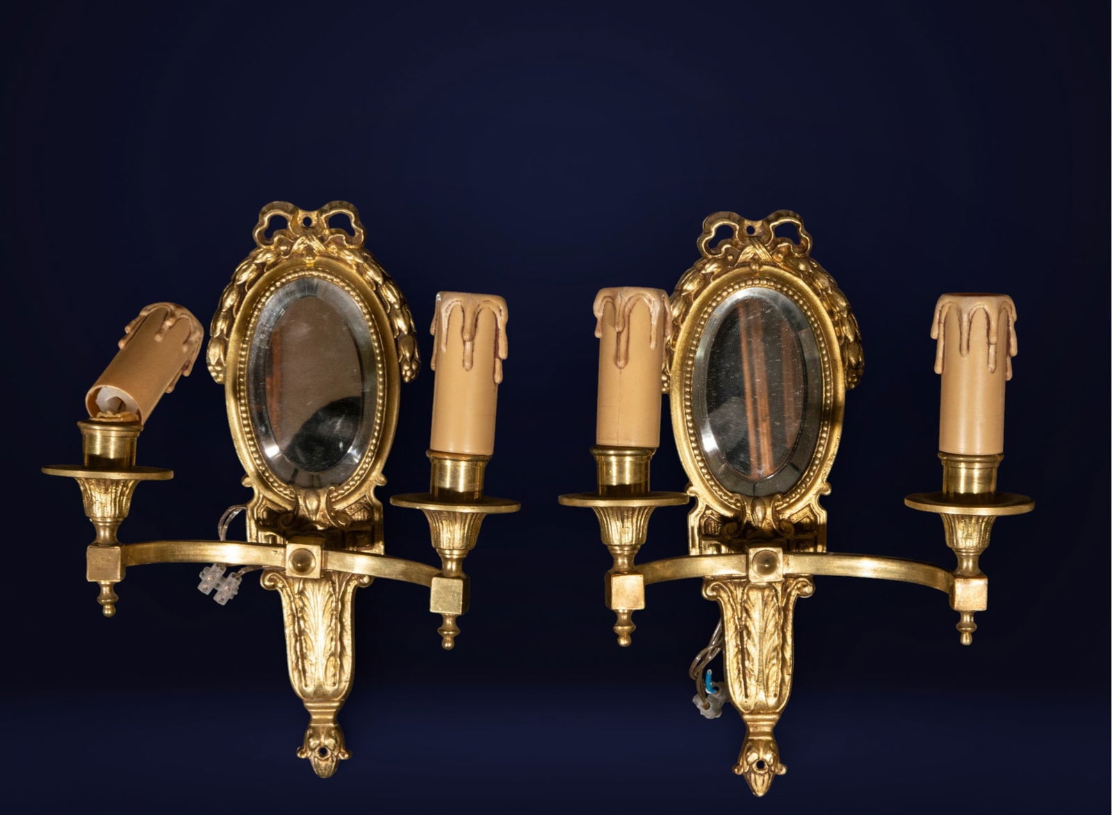 Pair of wall sconces with beveled mirrors. French school. 19th century (1 of 4)