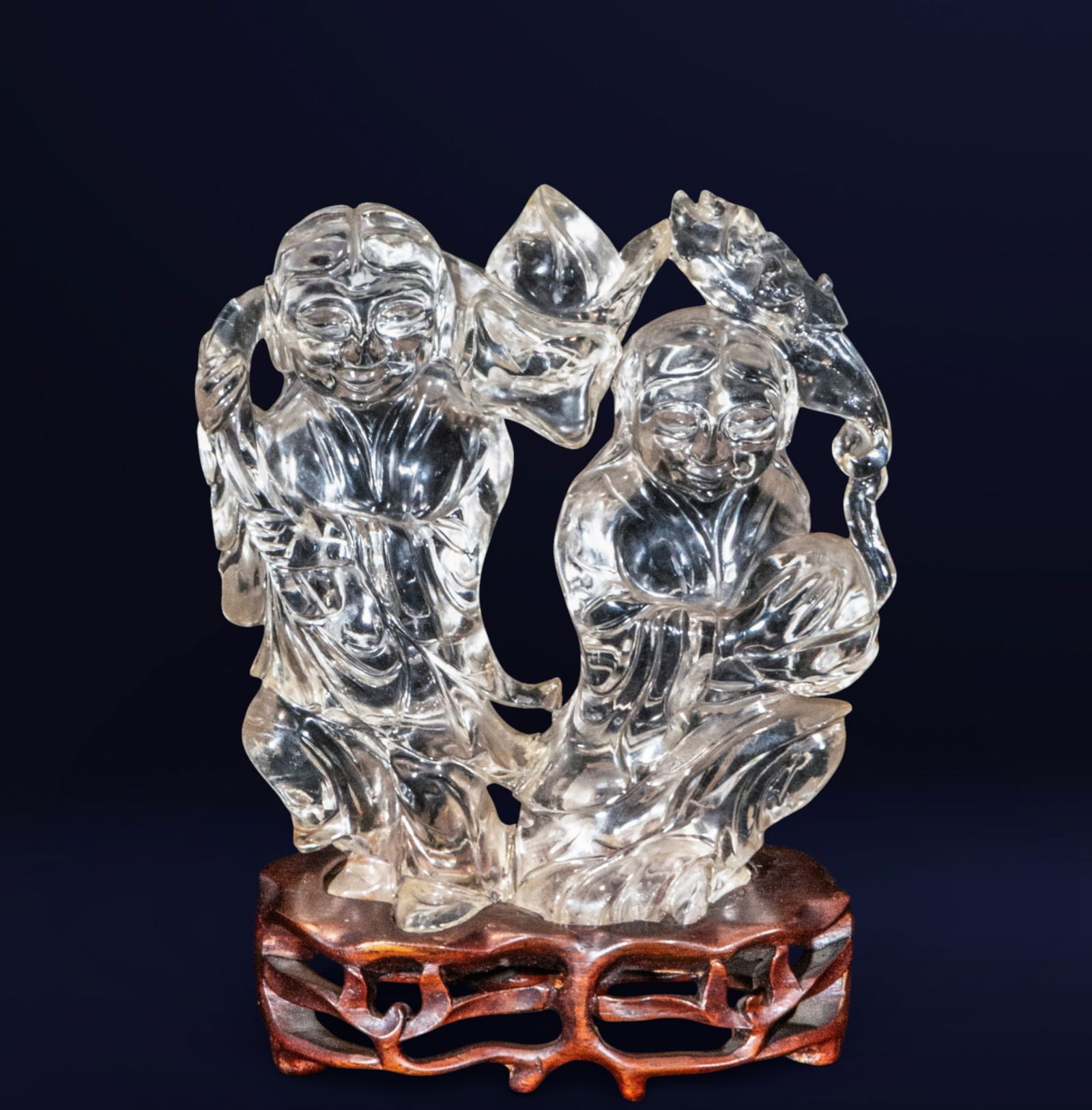 Oriental group of figures in rock crystal, Chinese School, 19th century (1 of 5)